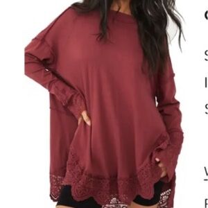 Free People Lace Trim Tunic